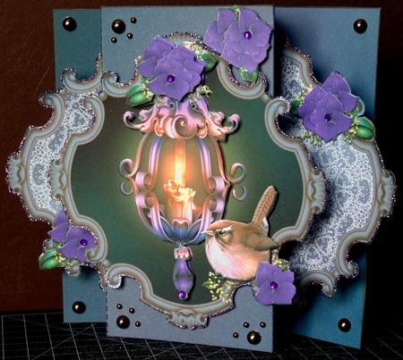Bird & Candlelight Pop Out Card by Margarette Blakeborough