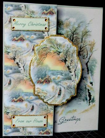 The Journey Home at Christmas Fold Back Card by Margarette Blakeborough