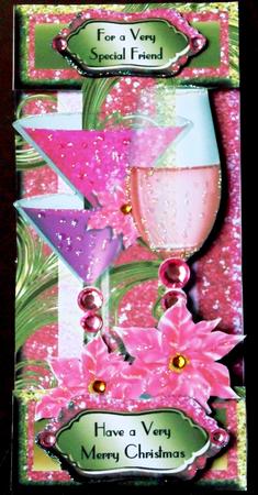 The Perfect Pink Christmas Indulgence - Dl I Card by Margarette Blakeborough