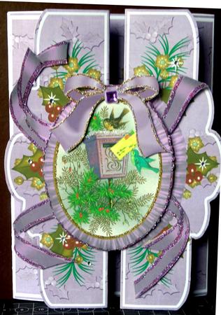 Lilac Postbox A5 Tri-fold Fancy Card Mini Kit by Margarette Blakeborough
