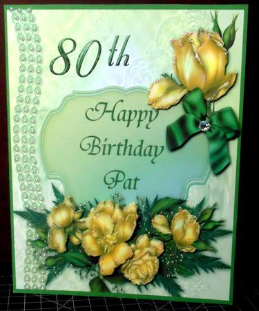 Sweet Titanite Roses 8x8 Card Front by Margarette Blakeborough