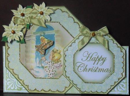 Angel Bell Happy Christmas Double Octagon Card Kit by Margarette Blakeborough