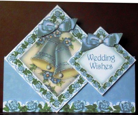 Blue Bells Wedding Diamond Doily Stand Up Card Mini Kit by Margarette Blakeborough