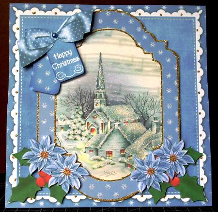 Blue Church Happy Christmas 6in Christmas Step by Step by Margarette Blakeborough