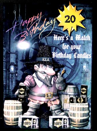 Funny Male Birthday Card - here's the Match by Margarette Blakeborough