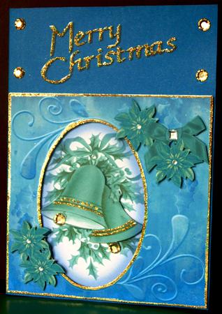 Blue Bells 8in Swirl Decoupage Topper by Margarette Blakeborough
