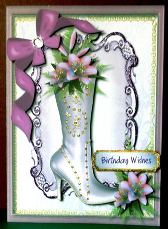 Beautiful Lilac Boot and Flowers  by Margarette Blakeborough