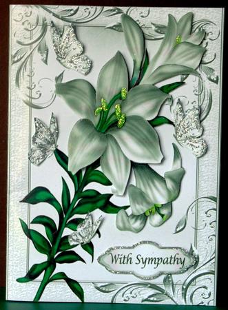 Pretty Silver Lillies and Butterflies by Margarette Blakeborough