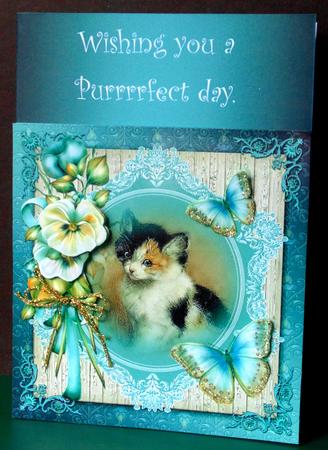 Cat and Butterflies by Margarette Blakeborough