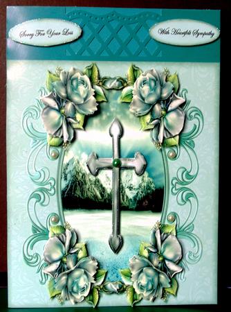 Sympathy Silver Cross & Porcelain Roses Mini Kit by Margarette Blakeborough