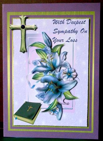 Beautiful Winter Lillys Sympathy Card  by Margarette Blakeborough