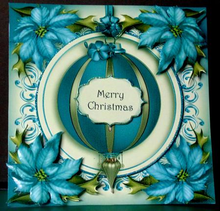 Vintage Christmas Bauble - Dusky Blue 8x8 Quick Topper by Margarette Blakeborough
