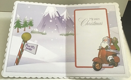 Moped Santa Insert by Maria Arnold
