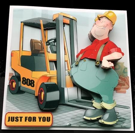 Forklift Truck Dude 7x7 Quick Card by Maria Arnold