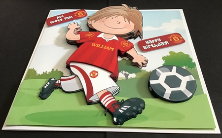 Mini Dude Footballer Red 8x8 Quick Card by Maria Arnold