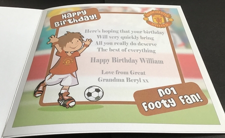 Mini Footballer Dude White and Blue 8x8 Quick Card Insert by Maria Arnold