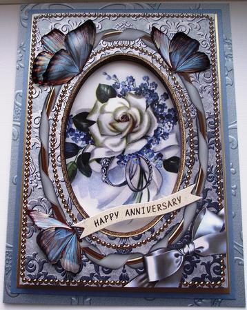 White Rose Butterfly Ornate 7x5inch Picture Base and Frame by Maria Arnold