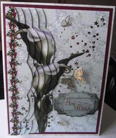 A4 Wavy Side Stacker Lily Card by Maria Arnold