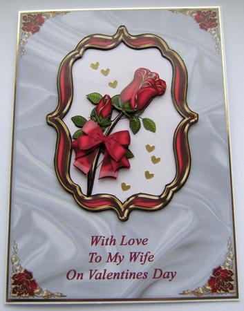 Satin & Red Roses - Wife Valentines by Maria Arnold