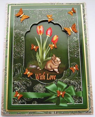 Rich Baroque Background & Card Front - Green by Maria Arnold