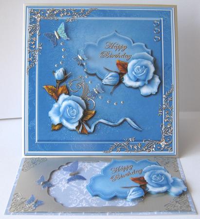 Blue Roses with Silver by Maria Arnold