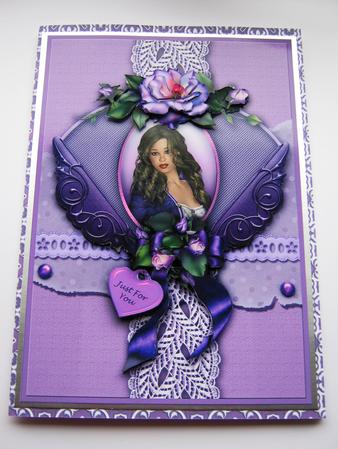 Danielle Cameo Purple Kit, 6 Pages, Including Decoupage Step by Step by Maria Arnold