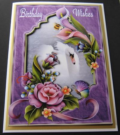 Enchanted Swan & Flowers with Extra Frame by Maria Arnold