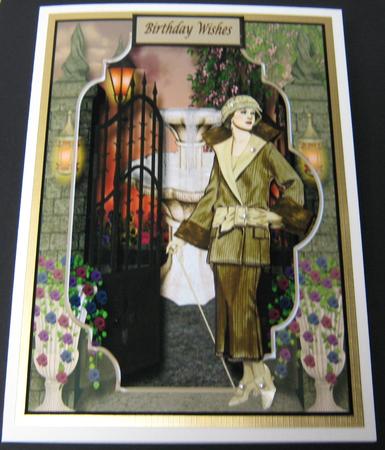 Waiting at the Gate for Friends Bracket Scene Card Front by Maria Arnold