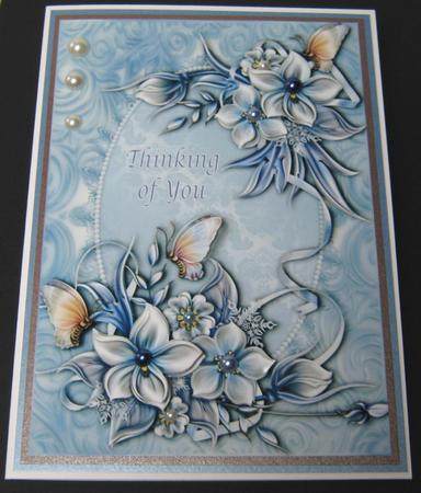 Gorgeous Blue Florals & Flutters by Maria Arnold