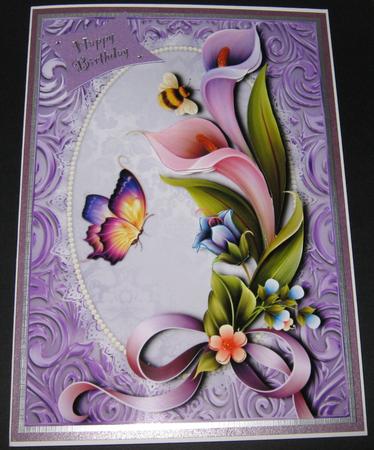 Gorgeous Cala Lilies on a Foil Background by Maria Arnold