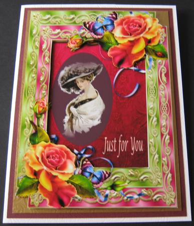 Double Satin Frame & Bright Roses by Maria Arnold