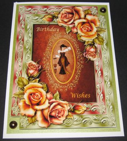 Double Satin Frame & Sunset Roses by Maria Arnold