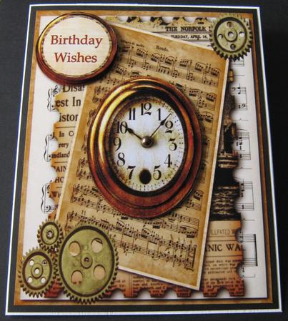 Male Newspaper, Clock, Cogs & Sheet Music by Maria Arnold