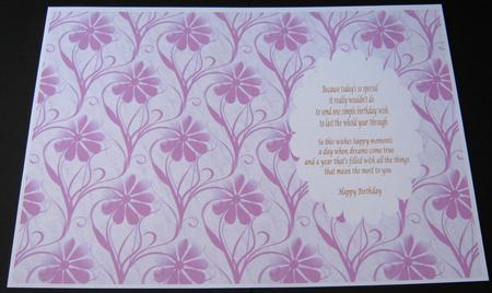 Pink Flowers with Swirly Leaves Backing Paper by Maria Arnold