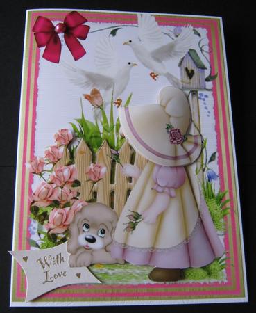 Little Bonnet Girl in Her Garden by Maria Arnold