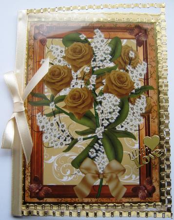A4 Extreme Decoupage Old Gold Roses Kit by Maria Arnold