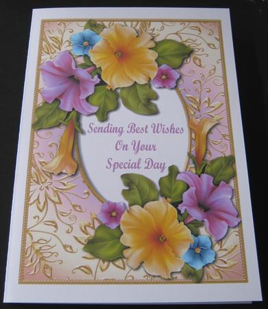 Pretty Petunias & Golden Frame + Extra Frame by Maria Arnold