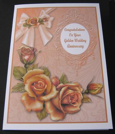 Sunset Roses & Bow Birthday - Quick Card by Maria Arnold