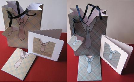 Blue and Brown Check Shirt and Tie Pockets by Maria Arnold