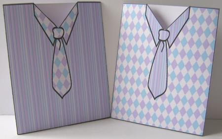 2 Lilac and Blue Shirt and Tie Pockets by Maria Arnold