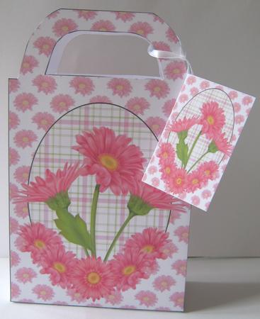 Pink Gerbra Gift Bag by Maria Arnold