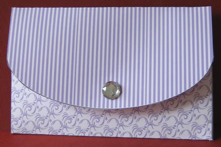 Lilac and White Money/voucher Wallet 3 by Maria Arnold