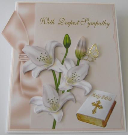 White Lily Symapathy Topper & Decoupage by Maria Arnold