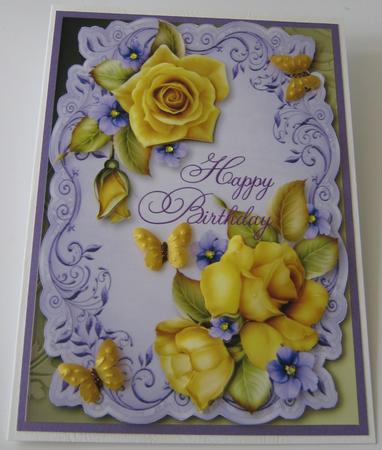 Yellow Roses & Violets Topper & Plaque by Maria Arnold