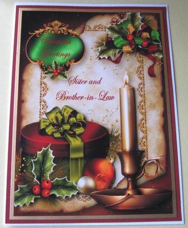 Scroll, Candle & Gifts, Vintage Christmas by Maria Arnold