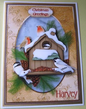 Fabulous Christmas Bird House + Decoupage by Maria Arnold