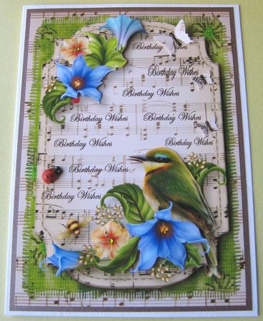 Gorgeous Green Bird Sheet Music Plaque by Maria Arnold