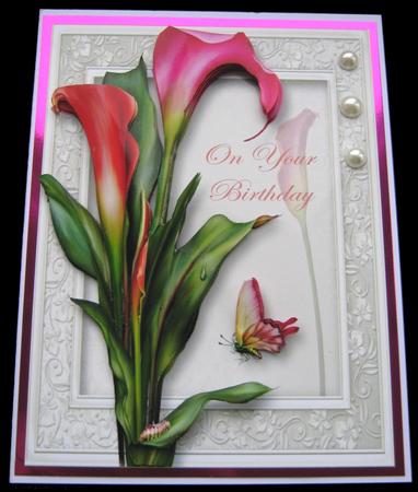 Gorgeous Hot Calla Lilies 8x8 Quick Topper by Maria Arnold