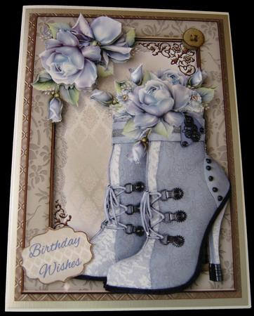 Steampunk Boots & Beautiful Blue Roses Mini Kit by Maria Arnold