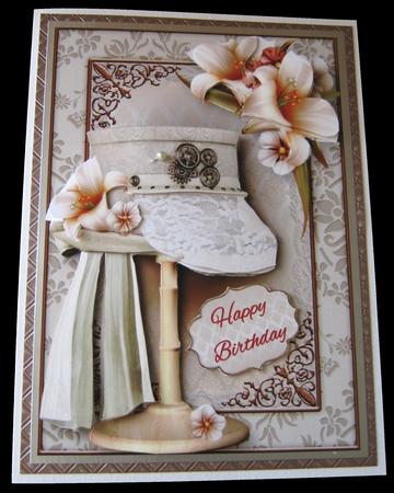 Steampunk Top Hat with Lace & Ivory Lilies by Maria Arnold